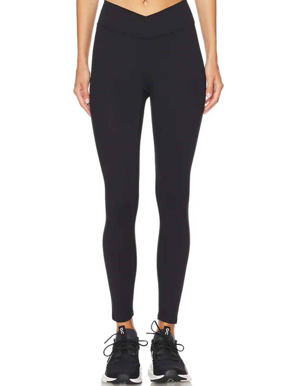 V-Waist Black High-Rise Leggings